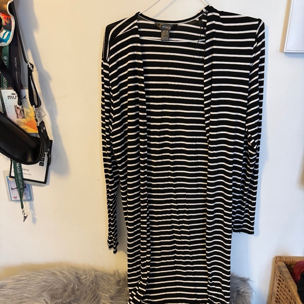 Striped long vest